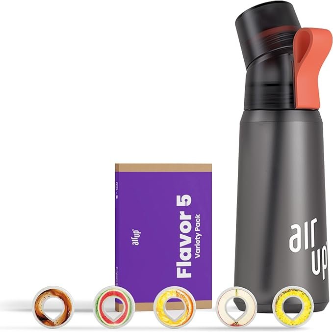 air up® borraccia originale Gen 2 (1000ml) + 5 pod Borraccia con cannuccia lavabile in lavastoviglie