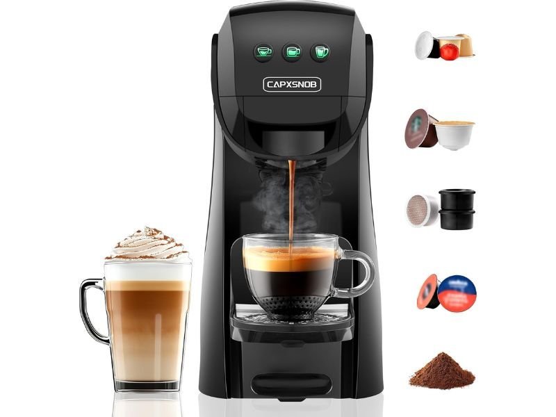 Macchina da caffè automatica Warriors1 compatibile Nespresso, con regolazioni personalizzate e design moderno in nero